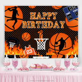 Basketball Gericht Heiß Rece Thema Glücklich Geburtstag Hintergrund